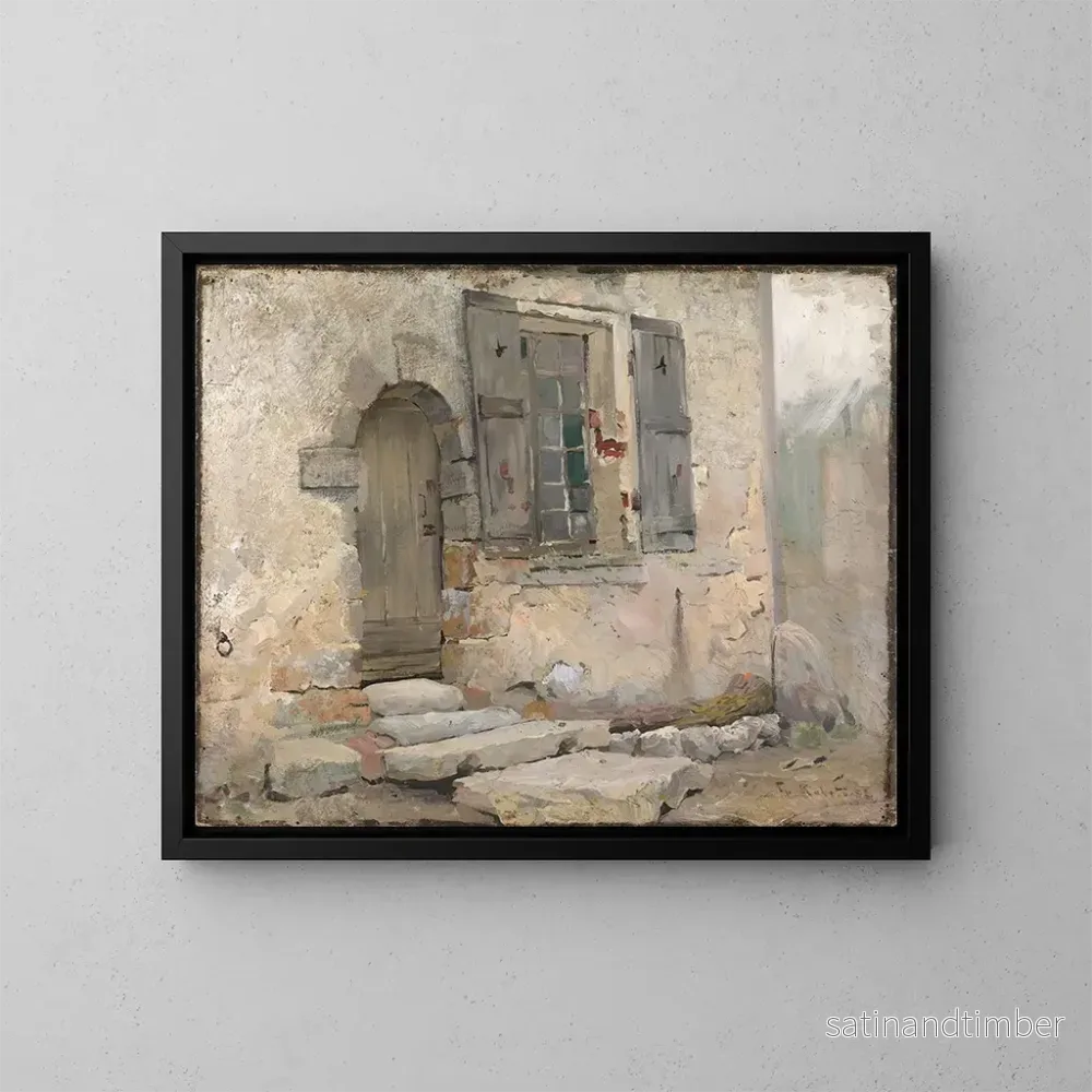 Reproduktion av målningen Mur de maison à Grez - Fredrik Kolstø