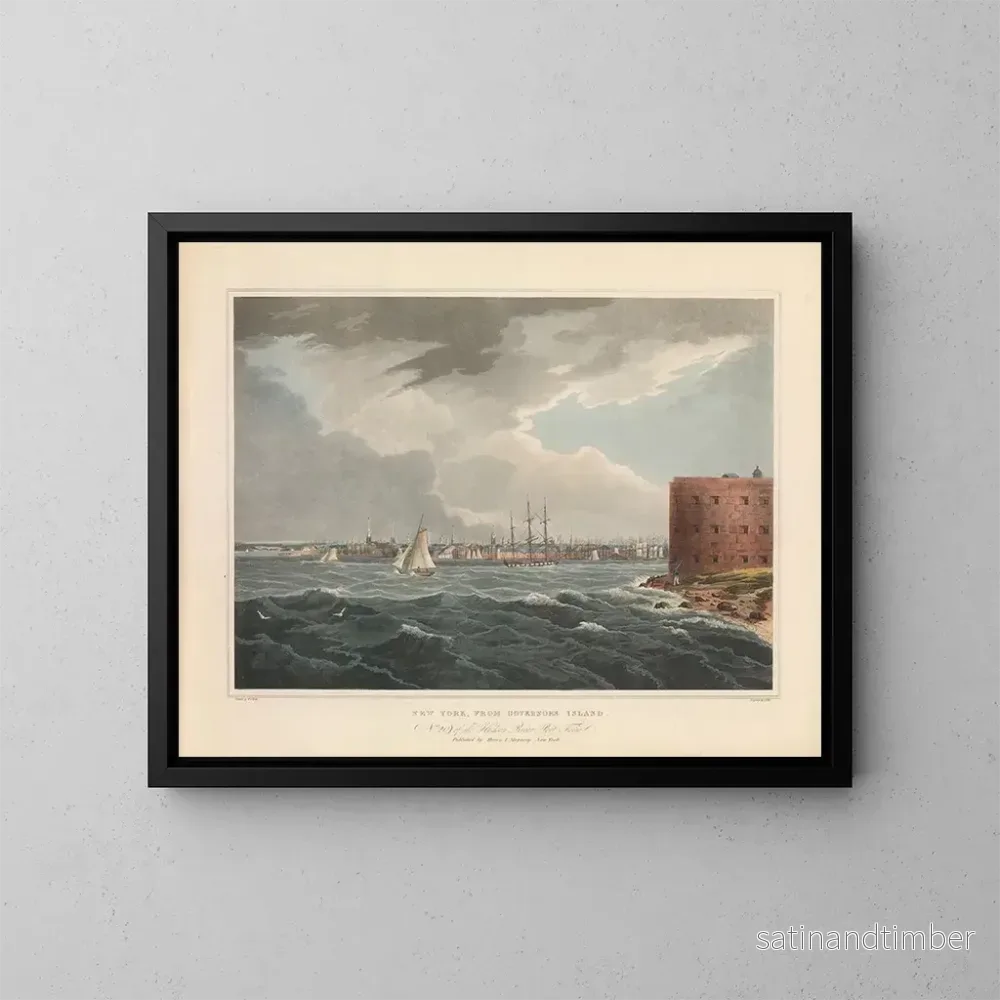 Reproduktion av målningen New York från Governors Island – John Hill Reproduktion av målningen New York från Governors Island – John Hill