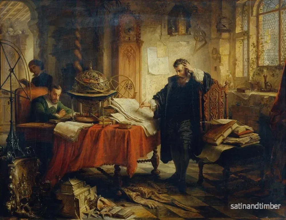 Reproduktion av målningen Copernicus-målning som spårar himlakropparnas banor - Eduard Ender - Bild 2