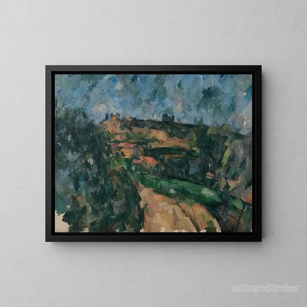 Reproduktion av målningen Virage de la route au sommet du chemin des Lauves - Paul Cézanne
