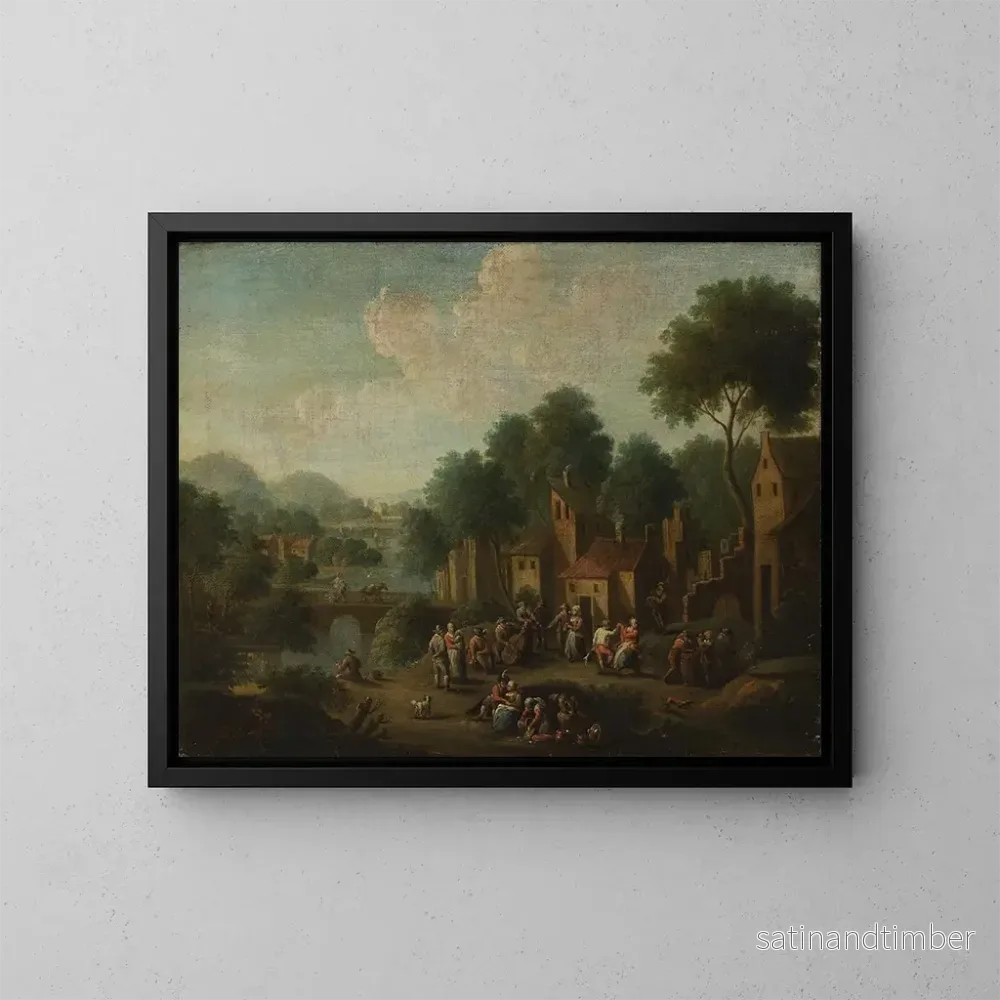 Reproduktion av målningen Landskap med bönder som spelar – Franz de Paula Ferg Reproduktion av målningen Landskap med bönder som spelar – Franz de Paula Ferg
