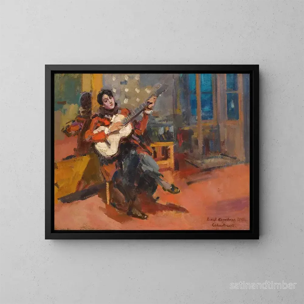 Reproduktion av målningen Le joueur de guitare – Konstantin Alexeïevitch Korovine Reproduktion av målningen Le joueur de guitare – Konstantin Alexeïevitch Korovine