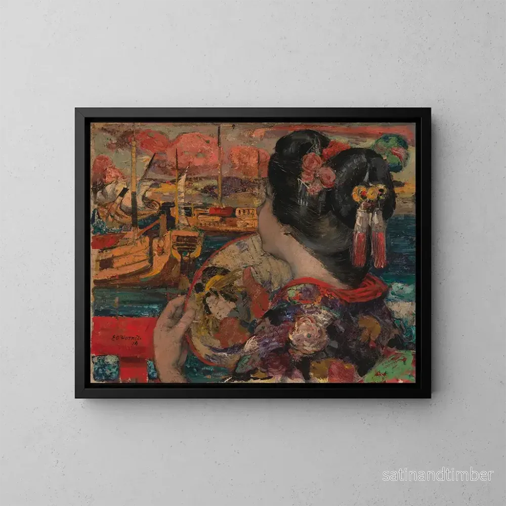 Reproduktion av målningen Le balcon de Yokohama - Edward Atkinson Hornel