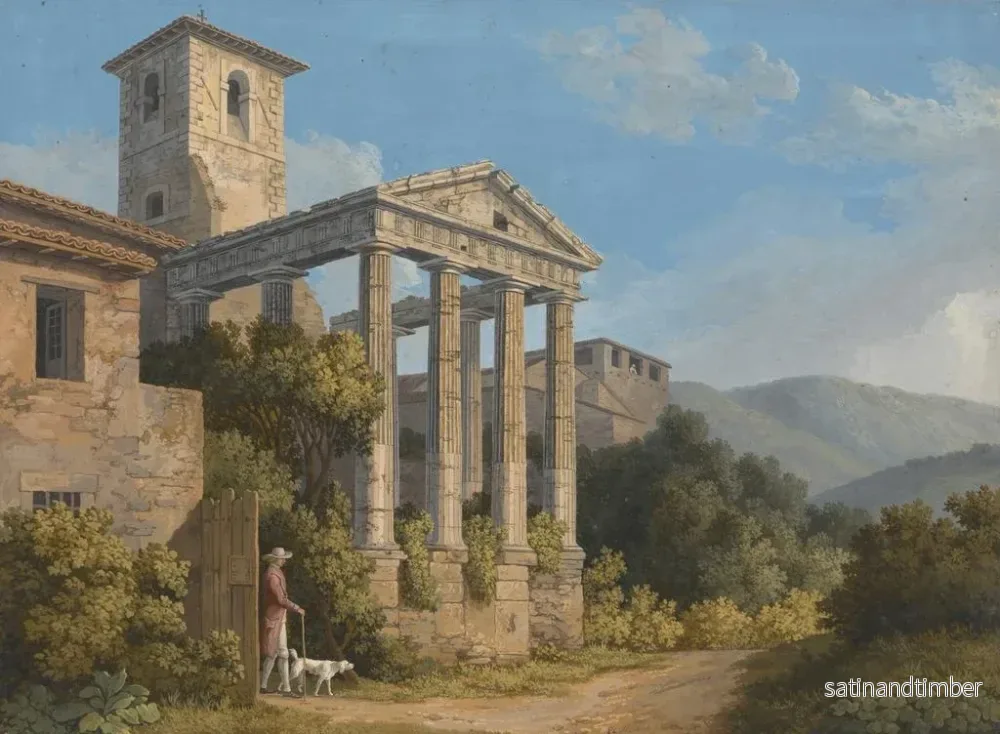 Reproduktion av målningen av Hercules-templet i Cori nära Velletri - Jakob Philipp Hackert - Bild 2