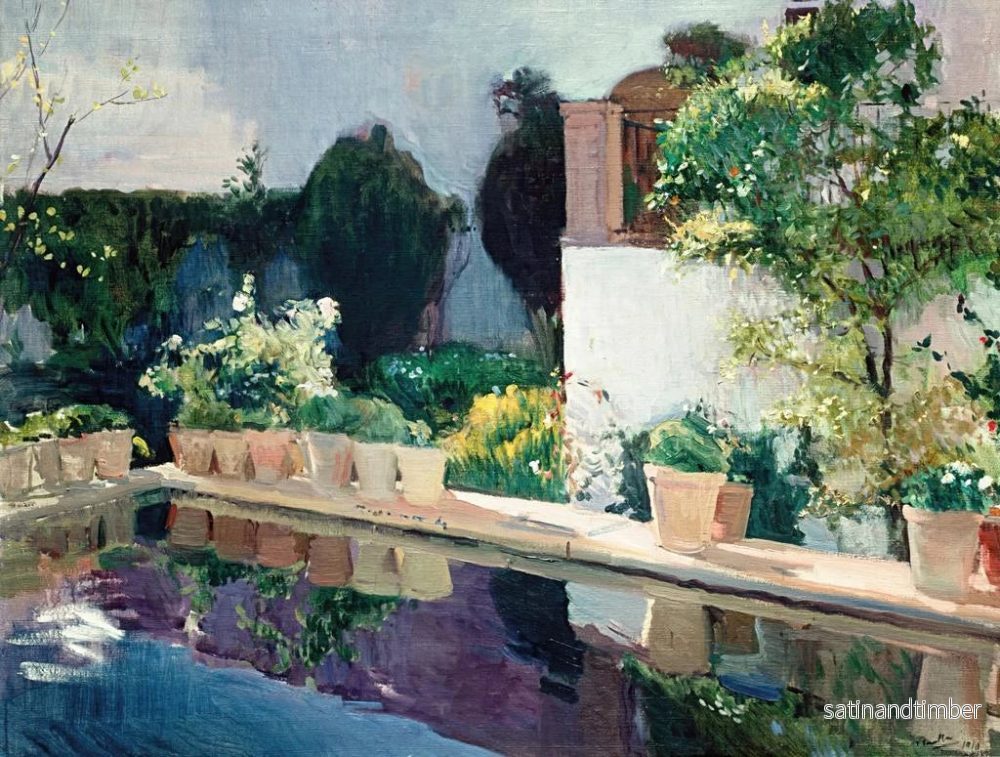 Reproduktion av målningen av Palais des jardins de l'étang royal à Séville - Joaquín Sorolla - Bild 2