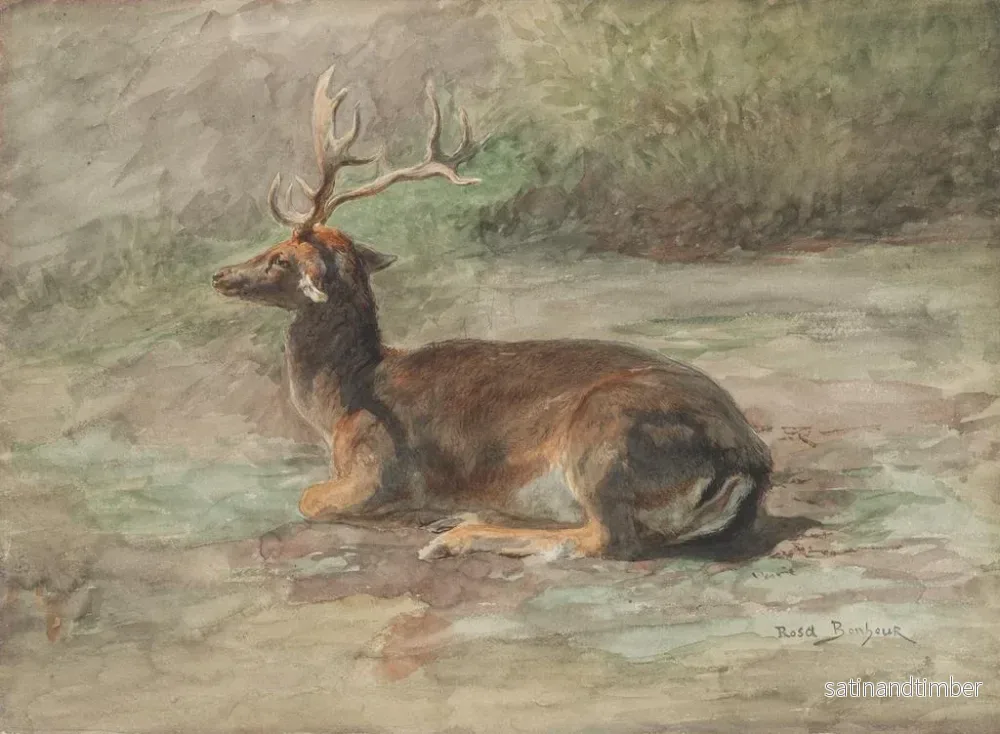 Reproduktion av målningen av liggande hjort - Rosa Bonheur - Bild 2