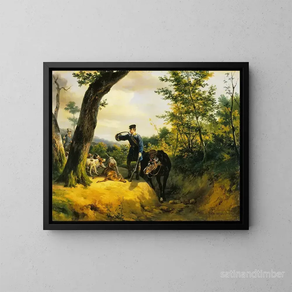 Reproduktion av målningen La carrière - Horace Vernet