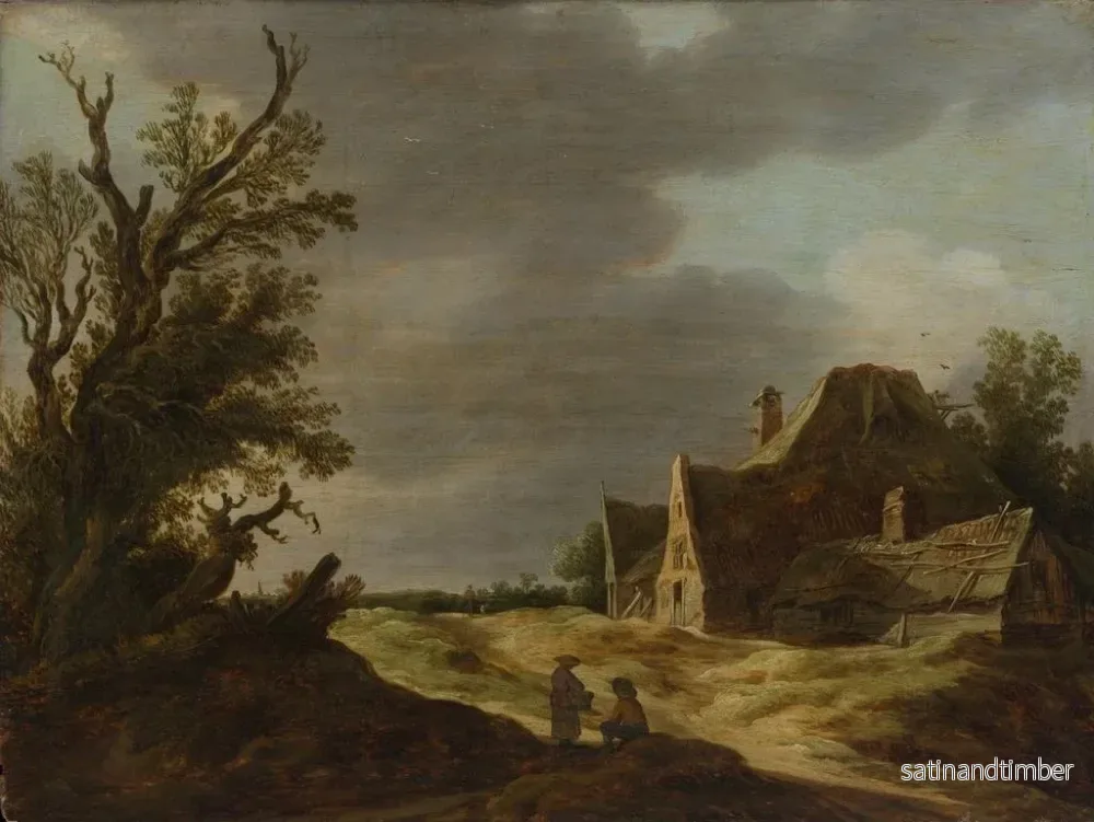 Reproduktion av målningen av en sandig väg med en gård - Jan van Goyen - Bild 2
