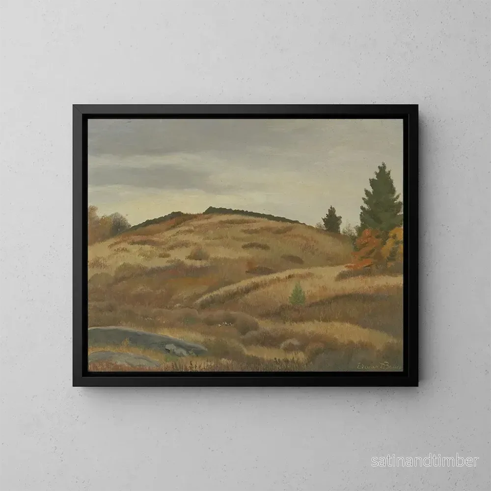 Reproduktion av målningen Champs d'automne - Edward Bruce