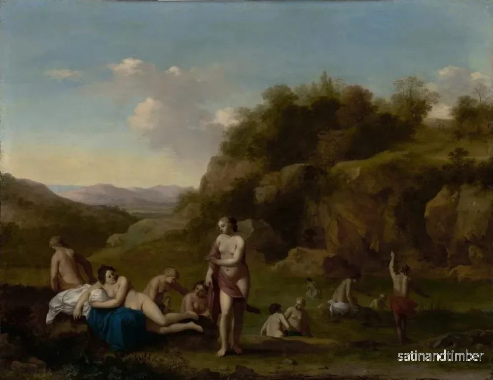 Reproduktion av målningen Landskap med badande nudes - Cornelis van Poelenburch - Bild 2