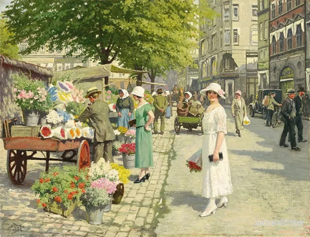 Reproduktion av målningen Dames des fleurs au marché d'Amagertorv - Paul Fischer - Bild 2