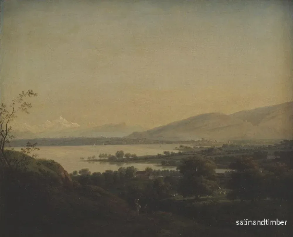 Reproduktion av målningen Vue sur le lac Léman vers le Mont Blanc et Genève - Jens Juel - Bild 2