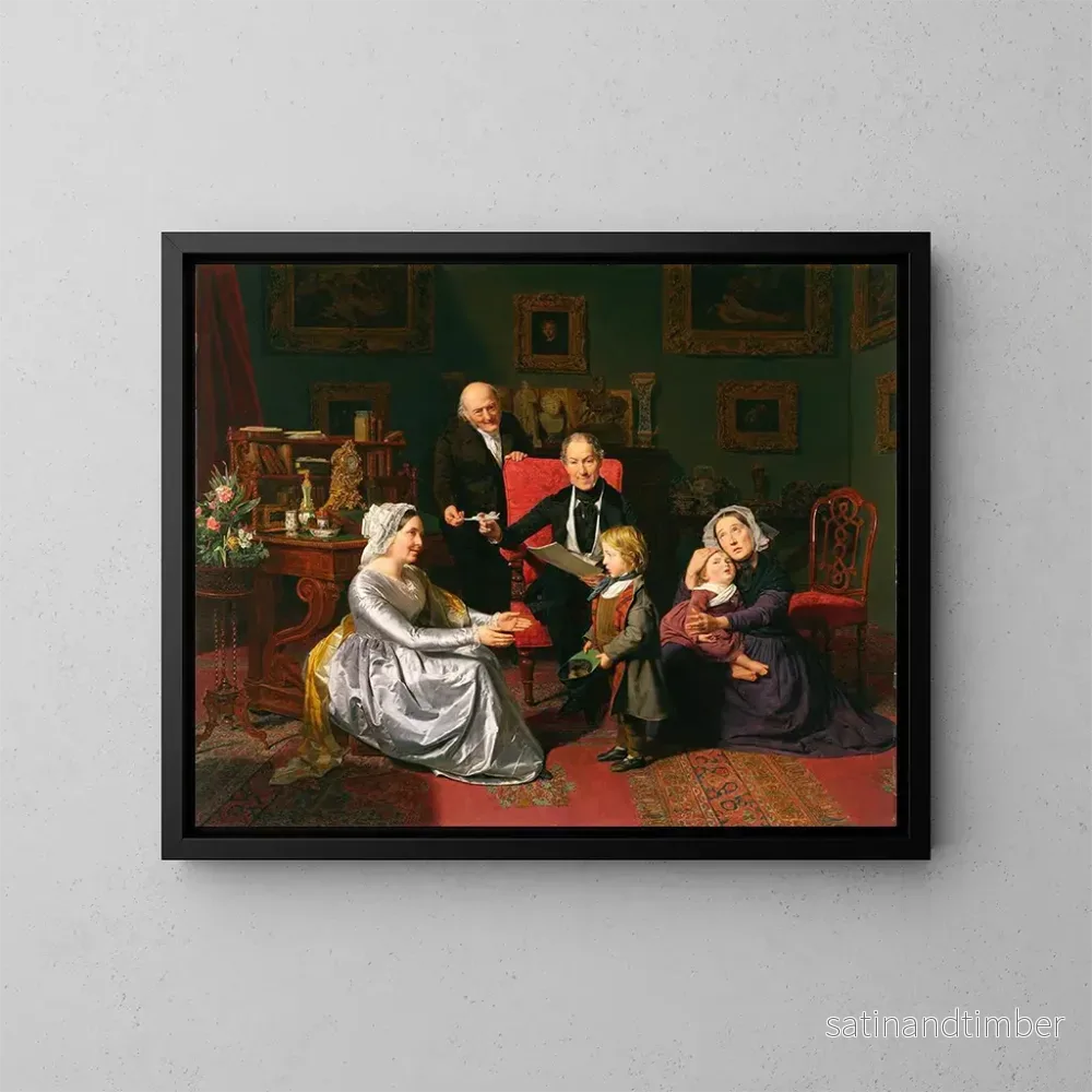 Reproduktion av målningen L'Adoption - Ferdinand Georg Waldmüller