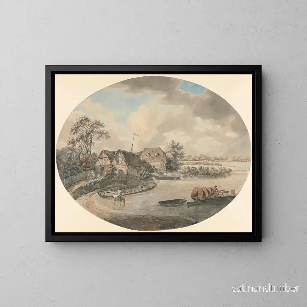 Reproduktion av målningen av Moulin sur l’Avon, Pershore, Worcestershire – Samuel Hieronymus Grimm Reproduktion av målningen av Moulin sur l’Avon, Pershore, Worcestershire – Samuel Hieronymus Grimm