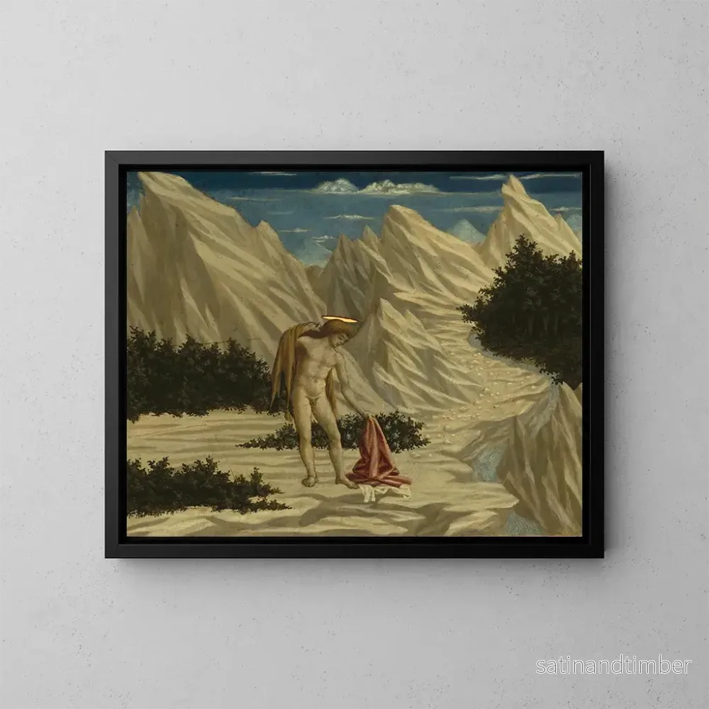 Reproduktion av målningen av Saint Jean dans le désert - Domenico Veneziano