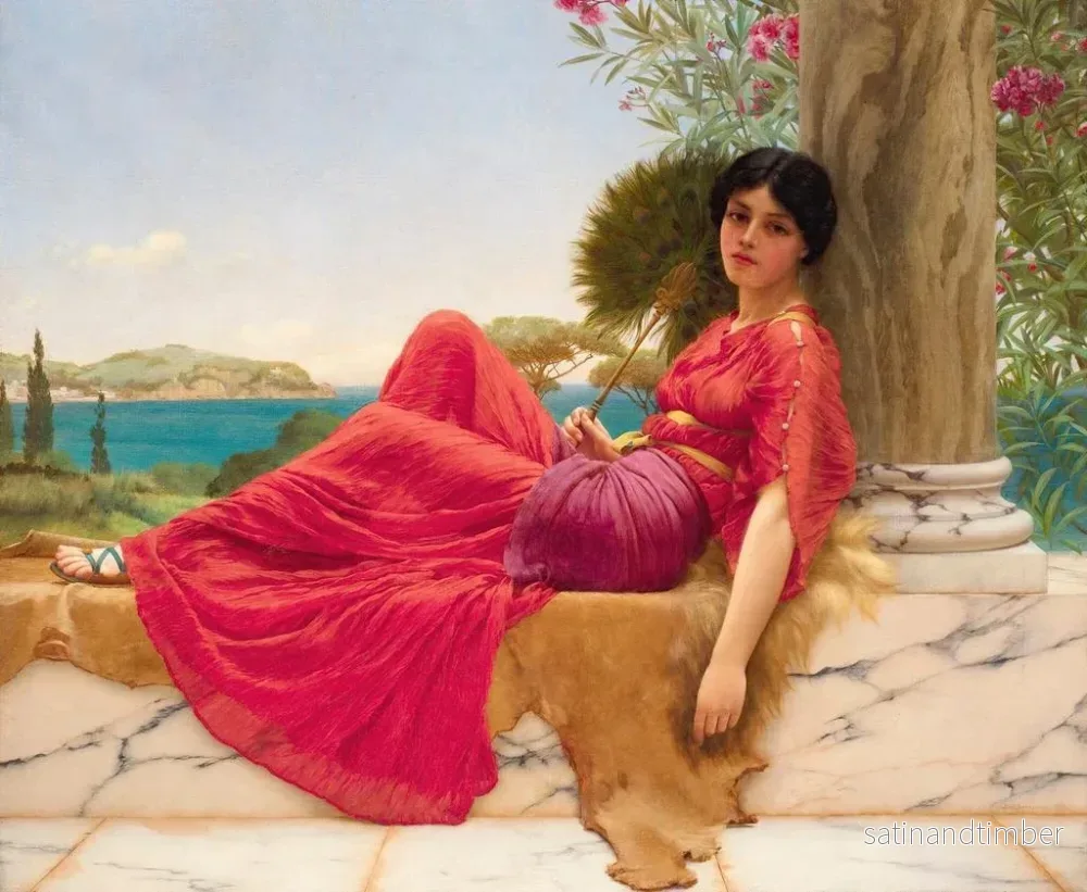 Reproduktion av målningen Adossé à une colonne - John William Godward - Bild 2