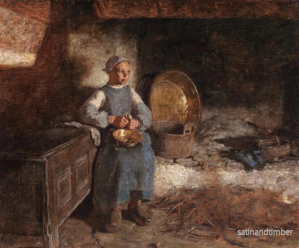 Reproduktion av målningen av holländska flicka skala potatis - Wilder M. Darling - Bild 2