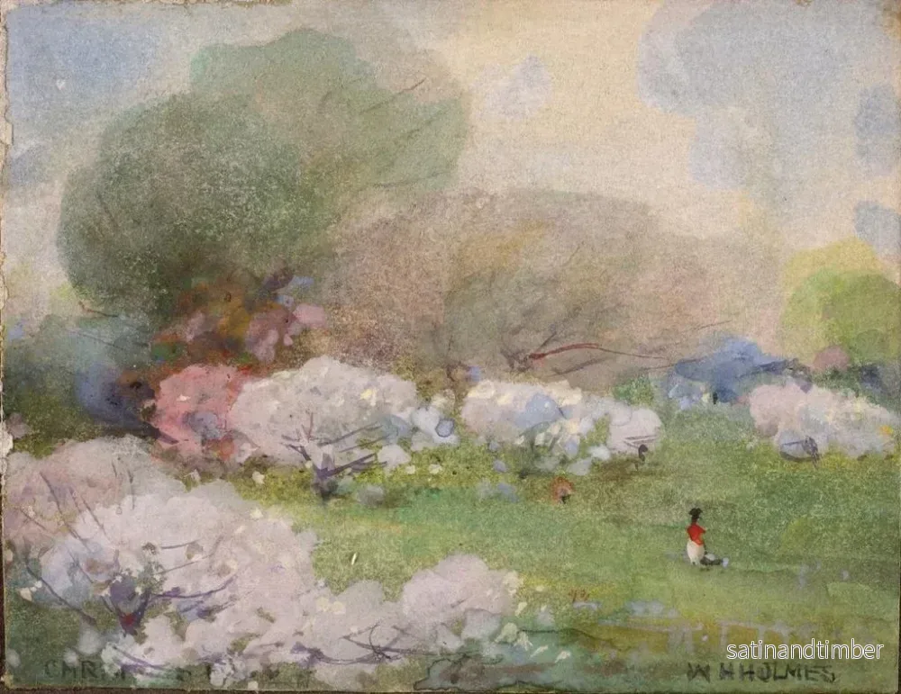 Reproduktion av målningen av körsbärsblomster - William Henry Holmes - Bild 2