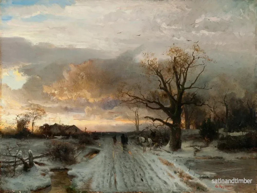 Reproduktion av målningen Landskapsbild av vintern - Gustaf Rydberg - Bild 2