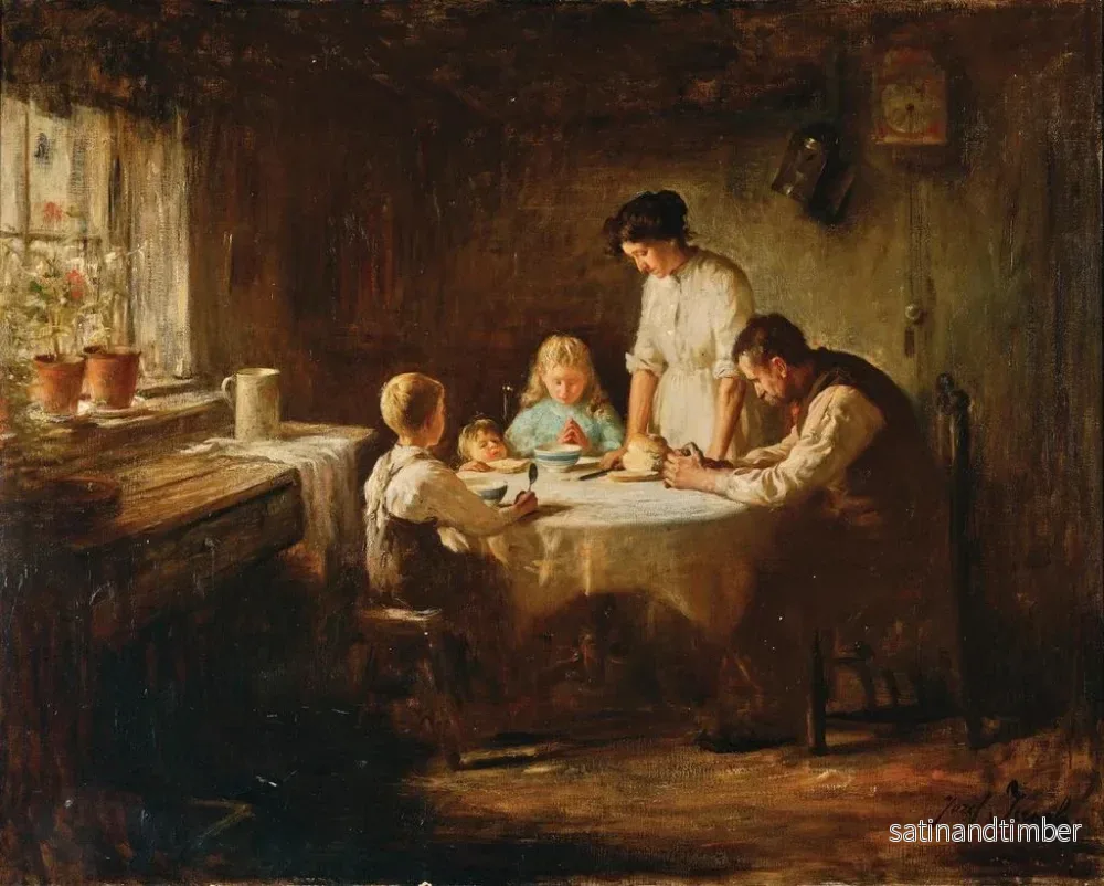 Reproduktion av målningen Bénédiction de la table - Jozef Israëls - Bild 2