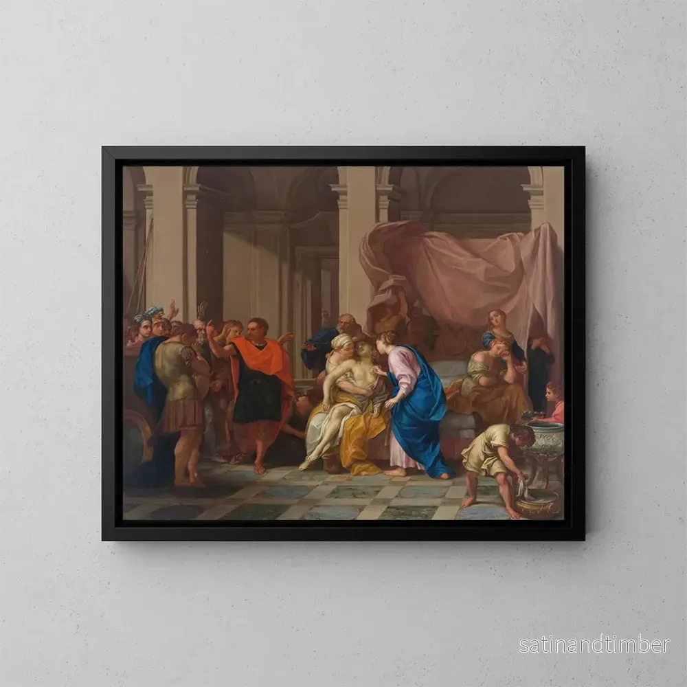 Reproduktion av målningen La Mort de Lucrèce - Domenico Parodi