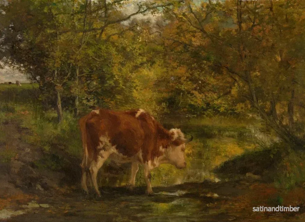 Reproduktion av målningen Vache au fossé - Hippolyte Boulenger - Bild 2
