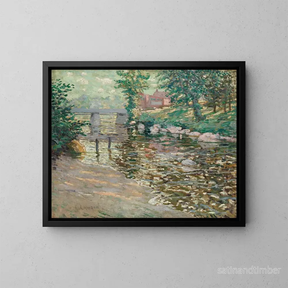 Reproduktion av målningen La rivière Bronx - Ernest Lawson