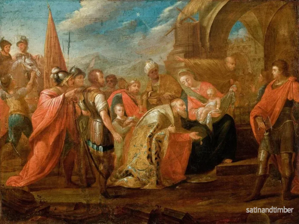 Reproduktion av målningen av Adoration des Mages - Teodor Baltazar Stachowicz - Bild 2