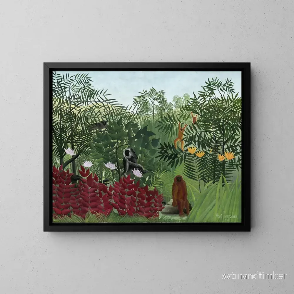 Reproduktion av målningen Tropisk skog med apor – Henri Rousseau Reproduktion av målningen Tropisk skog med apor – Henri Rousseau