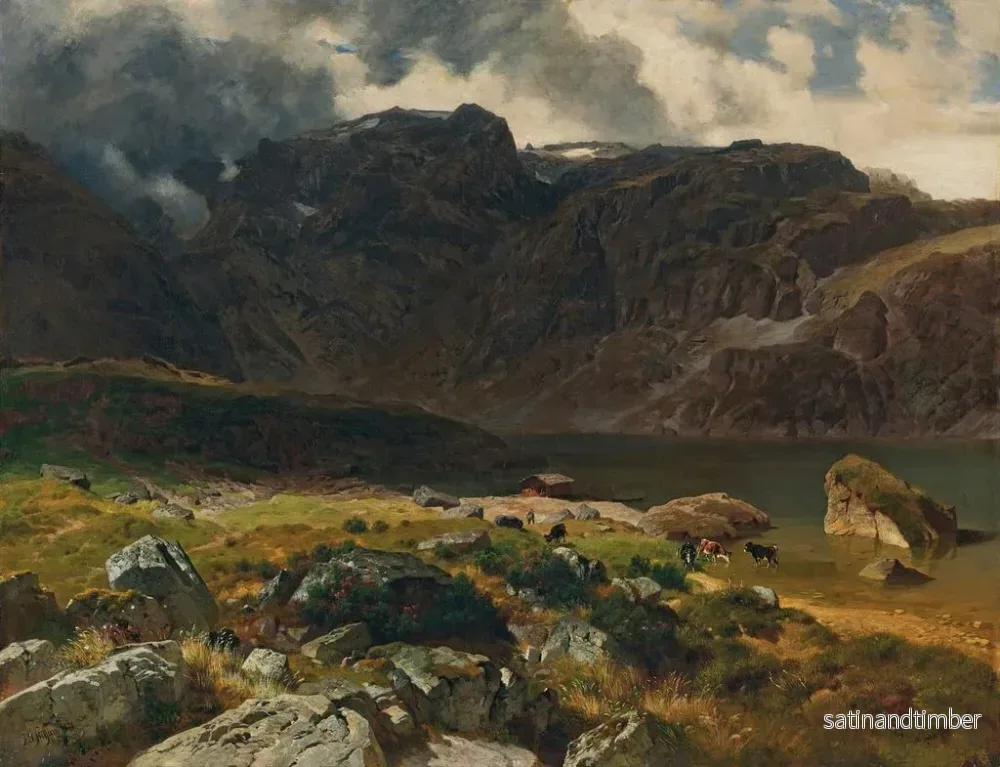 Reproduktion av målningen av Murgsjön bakom Alperna i Saint-Gall - Johann Gottfried Steffan - Bild 2