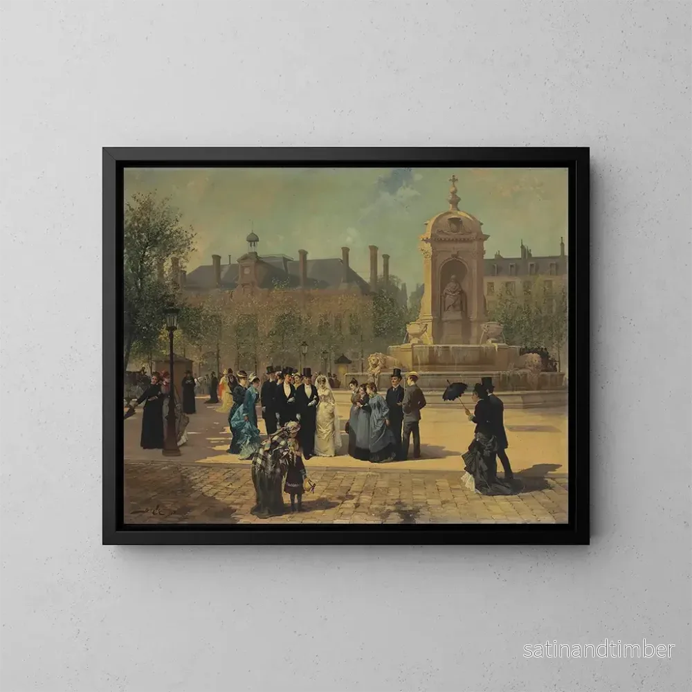 Reproduktion av målningen La Procession nuptiale - Pierre-Marie Beyle