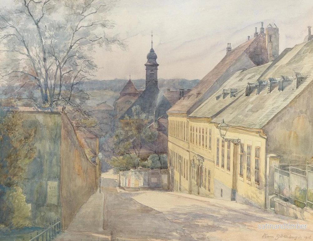 Reproduktion av målningen av utsikten över Diesterweggasse och Saint-Roch kapell i Penzing - Hans Götzinger - Bild 2