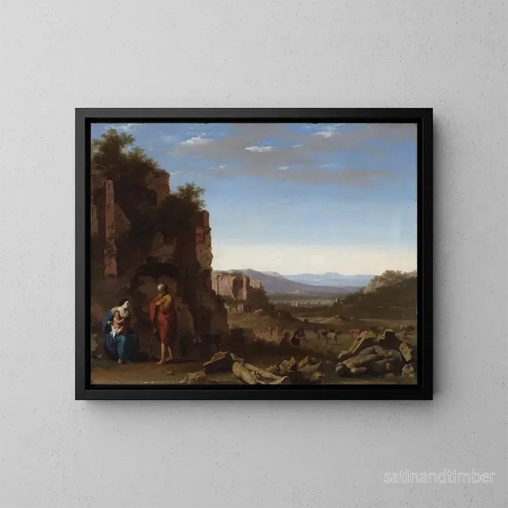 Reproduktion av målningen Le Repos pendant la Fuite en Égypte – Cornelis van Poelenburch Reproduktion av målningen Le Repos pendant la Fuite en Égypte – Cornelis van Poelenburch
