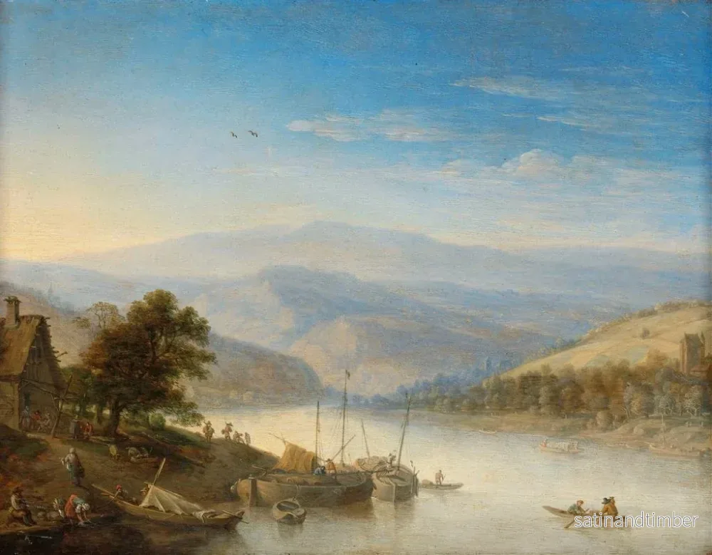 Reproduktion av målningen Vue du Rhin près d'Andernach - Herman Saftleven - Bild 2