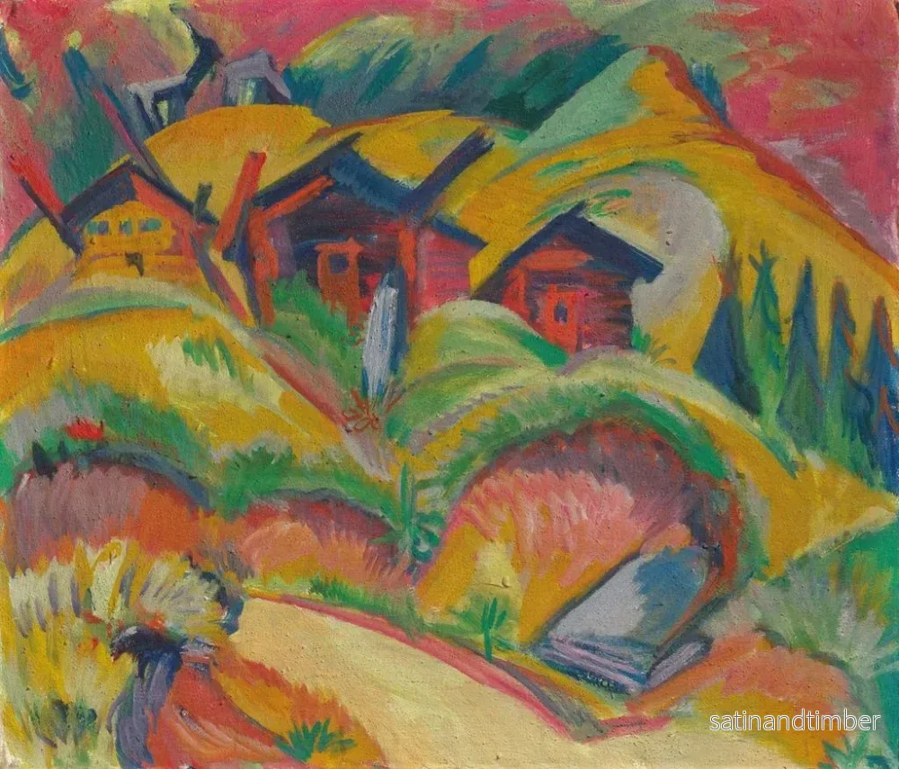 Reproduktion av målningen Tre röda hus på kullen - Ernst Ludwig Kirchner - Bild 2