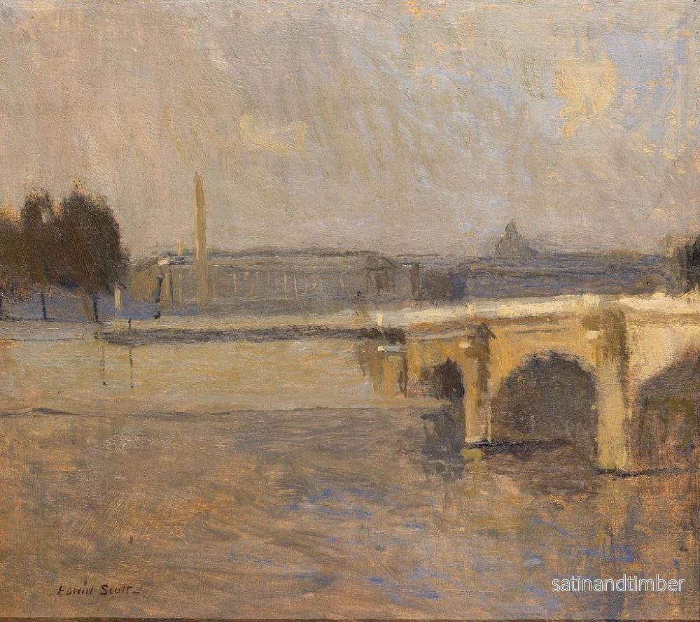 Reproduktion av målningen La Seine à Paris, Pont de la Concorde - Frank Edwin Scott - Bild 2