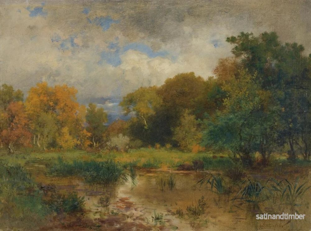 Reproduktion av målningen landskapsflod nära Lundenburg - Eduard Peithner von Lichtenfels - Bild 2