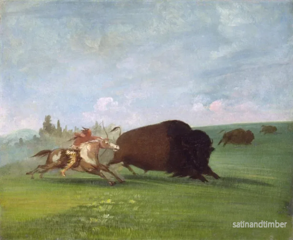 Reproduktion av målningen Jakt på buffeln, en enda död - George Catlin - Bild 2