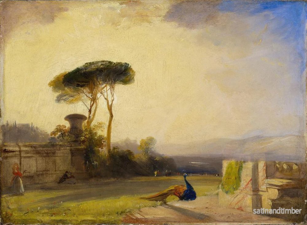 Reproduktion av målningen Vy över trädgårdarna i en villa nära Florens - Richard Parkes Bonington - Bild 2