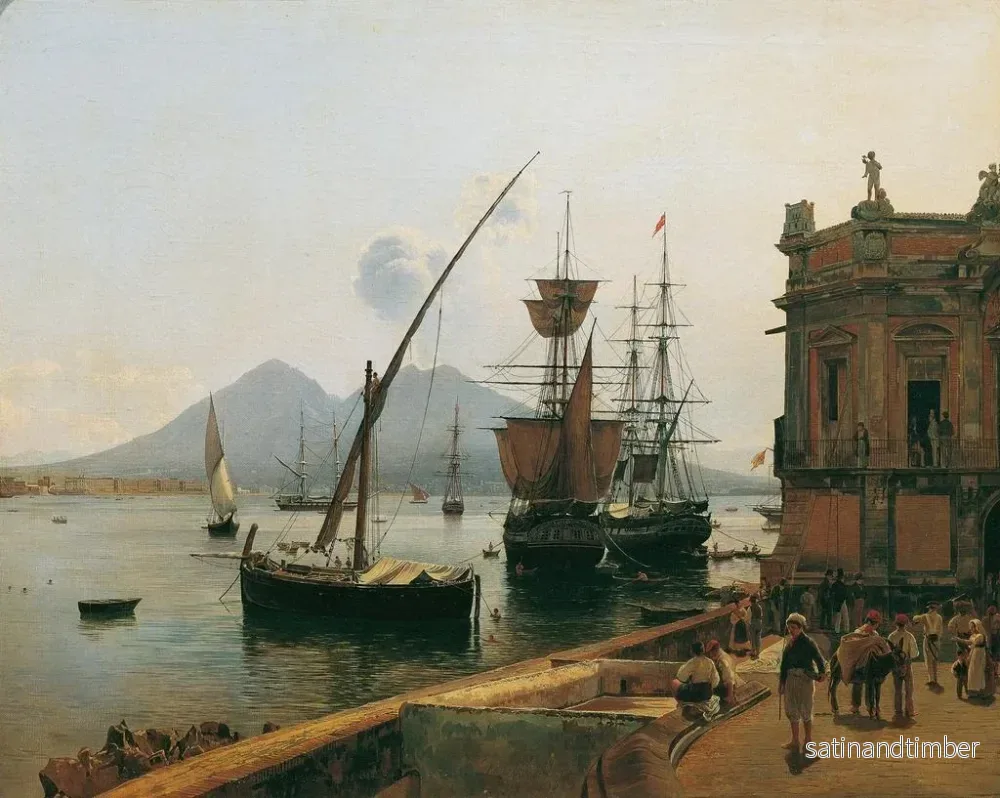 Reproduktion av målningen av Neapels hamn med Vesuvius - Rudolf von Alt - Bild 2