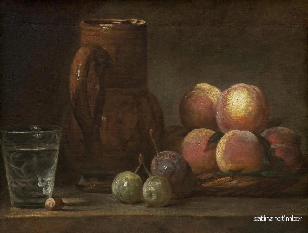 Reproduktion av målningen av fruktvas och ett glas - Jean Siméon Chardin - Bild 2