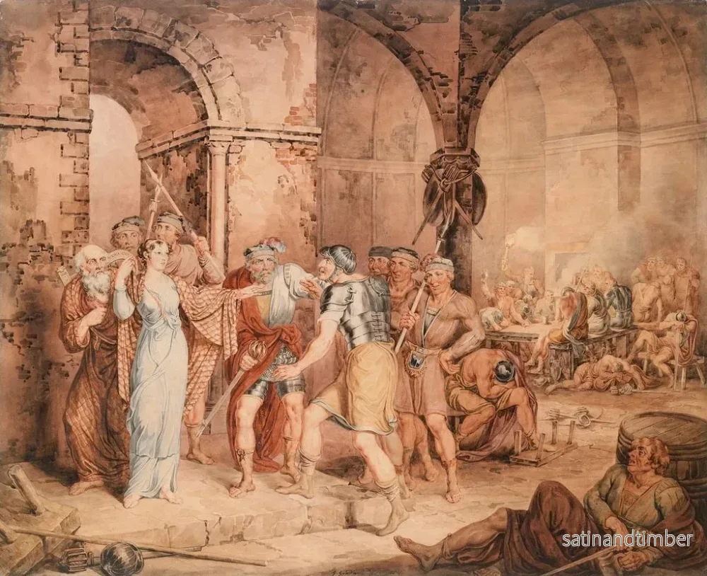 Reproduktion av målningen La salle de garde de La Dame du lac - George Grattan - Bild 2