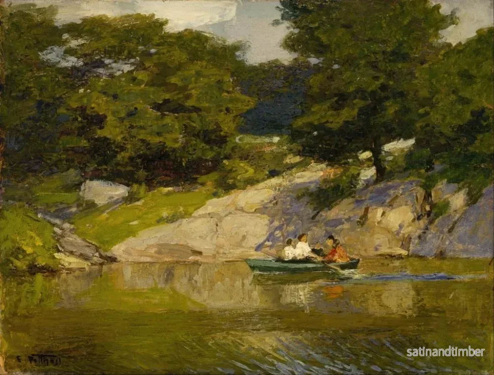 Reproduktion av målningen Navigering i Central Park - Edward Henry Potthast - Bild 2