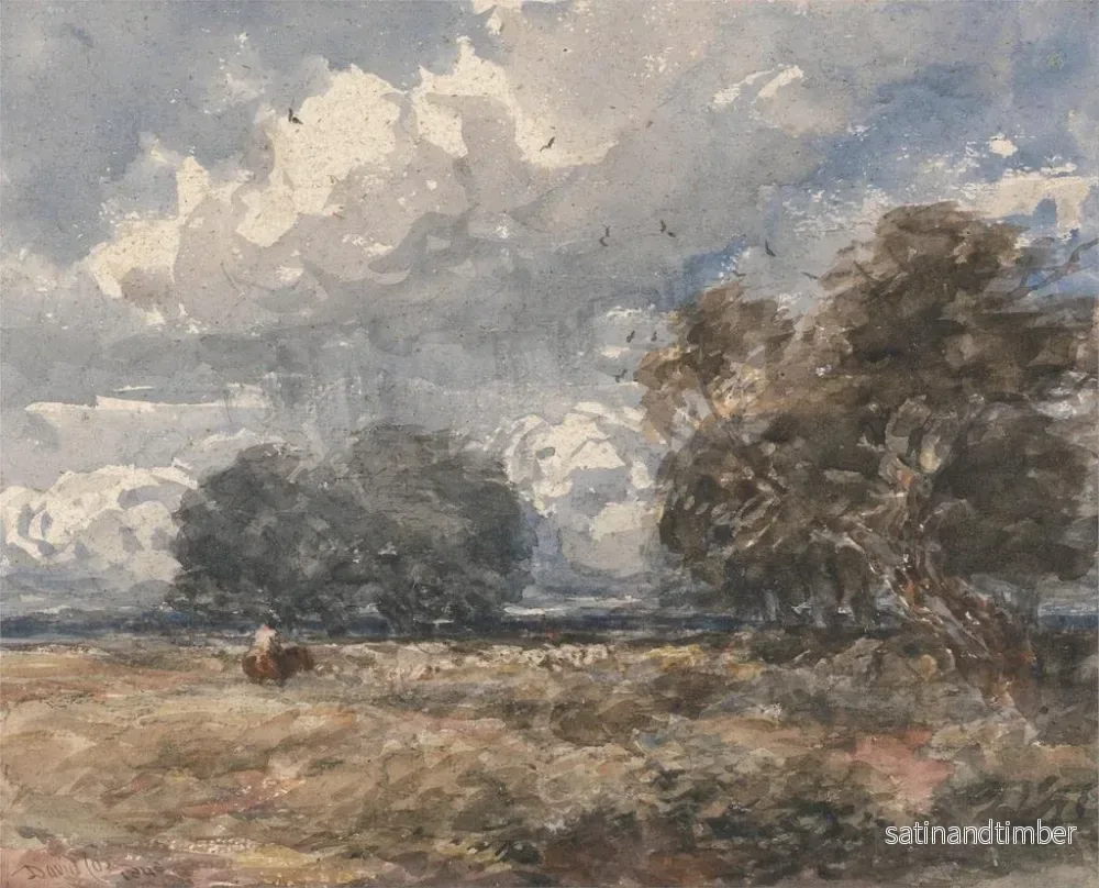 Reproduktion av målningen som håller flocken under blåsiga dagar - David Cox - Bild 2