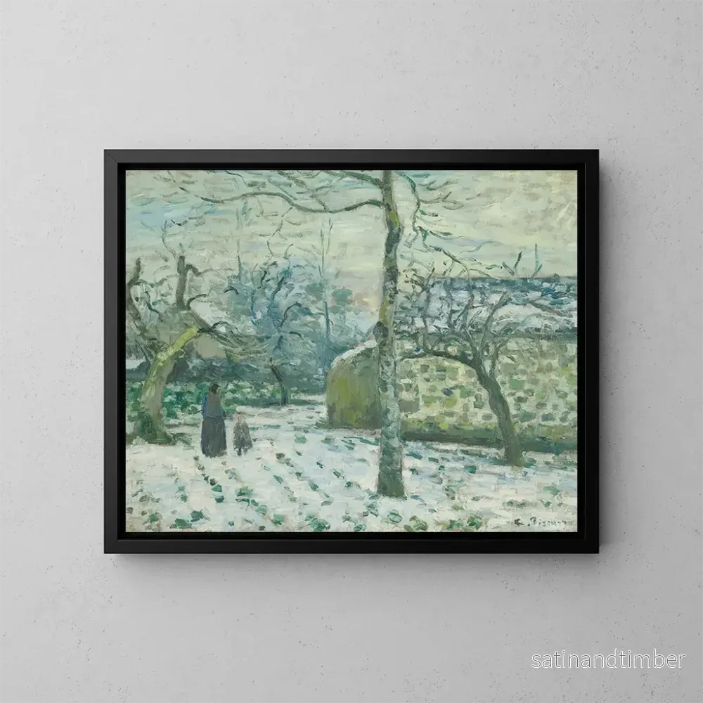 Reproduktion av målningen Effet de neige à Montfoucault - Camille Pissarro