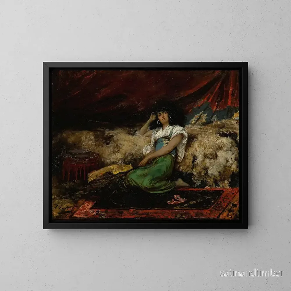 Reproduktion av målningen Le éventail de paon - Georges Jules Victor Clairin