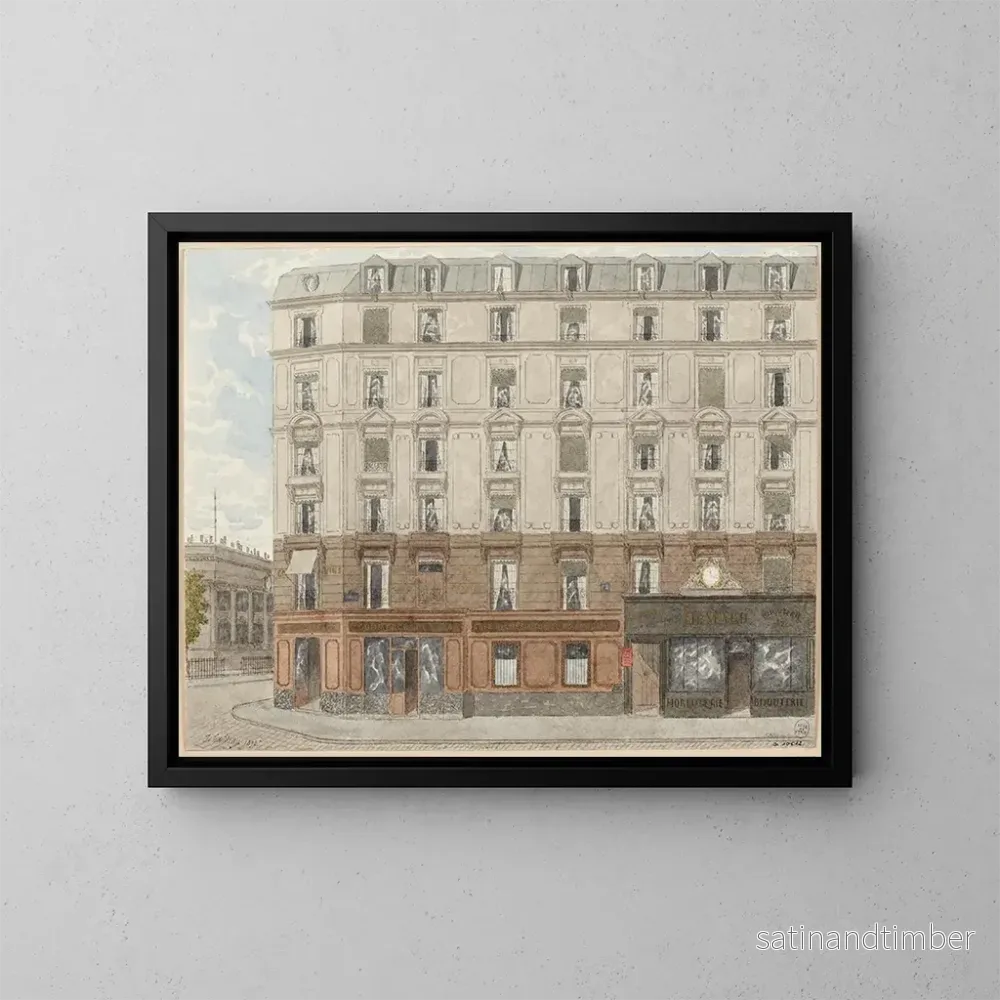 Reproduktion av målningen Rue Loncladel, gamla gatan Joquelet, nr 12, 2:a arrondissementen – Jules Gaildrau Reproduktion av målningen Rue Loncladel, gamla gatan Joquelet, nr 12, 2:a arrondissementen – Jules Gaildrau