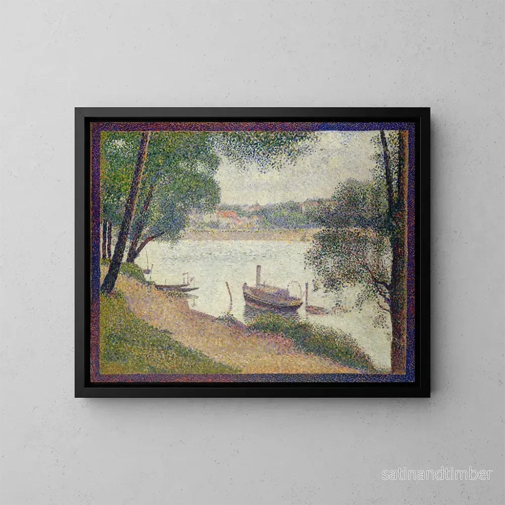 Reproduktion av målningen av grått väder vid Grande Jatte - Georges Seurat