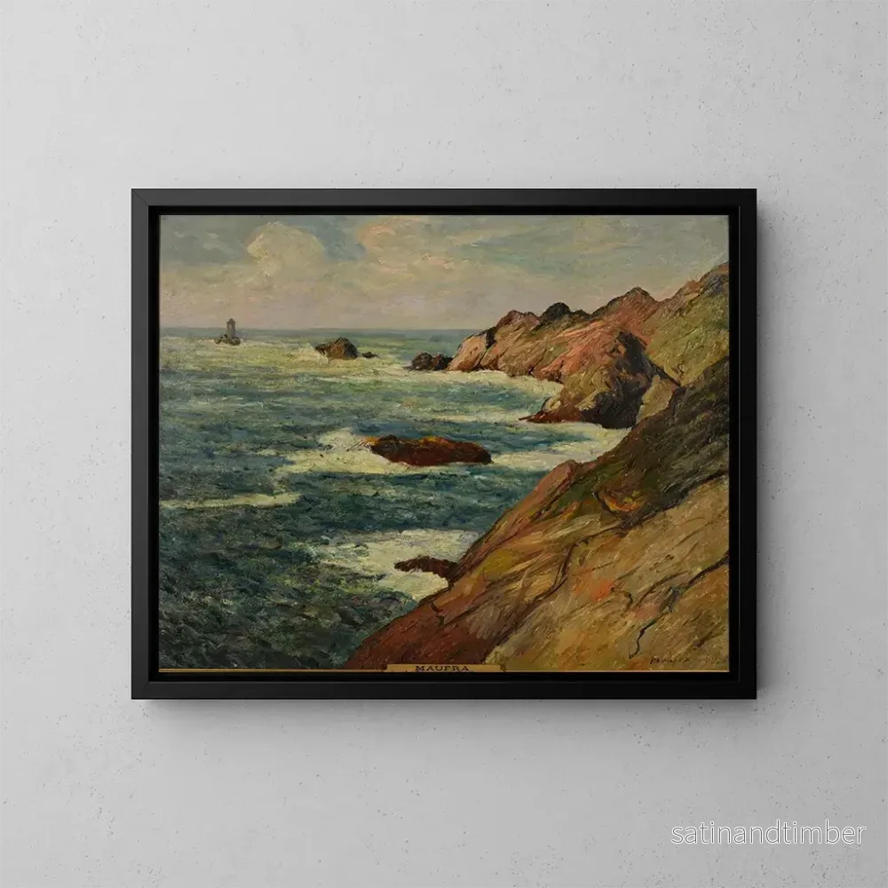 Reproduktion av målningen La Pointe du Raz et les Courants - Maxime Maufra
