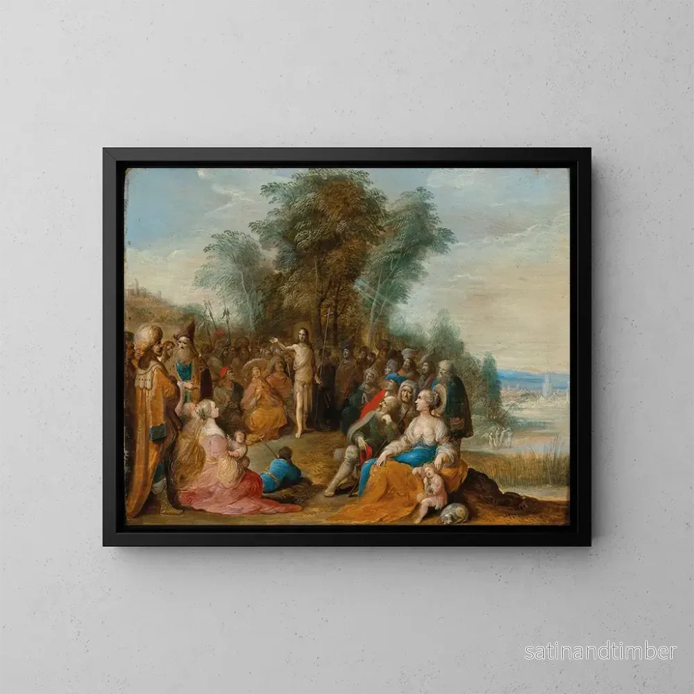 Reproduktion av målningen av Saint Jean-Baptiste predikar i öknen - Frans Francken den yngre